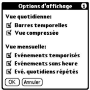 PALM TUNGSTEN T2 - Options d'affichage - 1