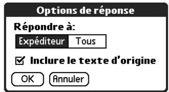 PALM TUNGSTEN T2 - Pour répondre à un message à partir de la liste des dossiers : - 2