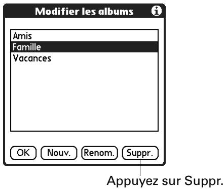 PALM TUNGSTEN T2 - Pour supprimer un album : - 1