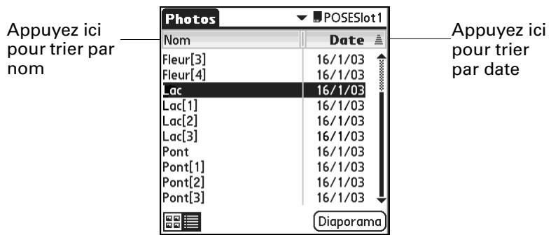 PALM TUNGSTEN T2 - Pour trier des photos dans la vue nombre : - 1