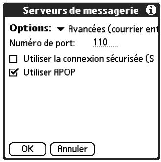 PALM TUNGSTEN T2 - Ajout du protocole APOP à un compte - 4