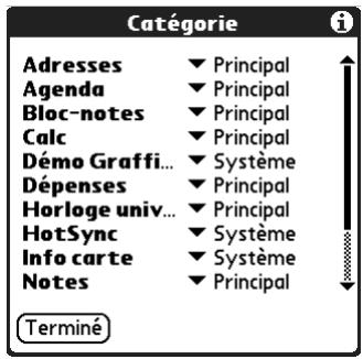 PALM TUNGSTEN T2 - Pour classer une application : - 1