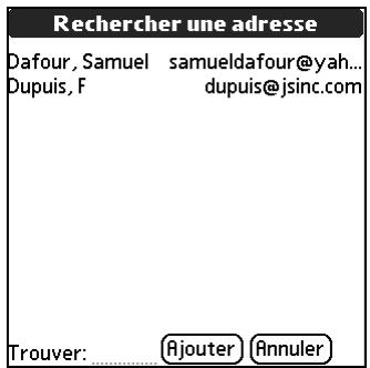 PALM TUNGSTEN T2 - Pour utiliser une adresse extraite de l'application adresses : - 1