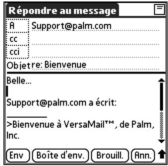 PALM TUNGSTEN T2 - Réponse à un message - 3