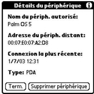 PALM TUNGSTEN T2 - Pour supprimer un périphérique autorisé : - 2