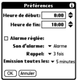 PALM TUNGSTEN T2 - Préférences - 1
