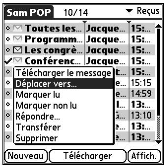 PALM TUNGSTEN T2 - Pour déplacer plusieurs messages : - 2