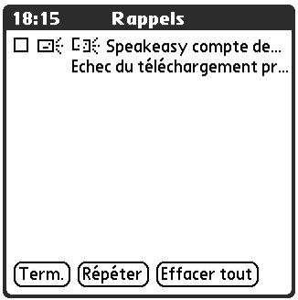 PALM TUNGSTEN T2 - Pour afficher l'écran rappels : - 2