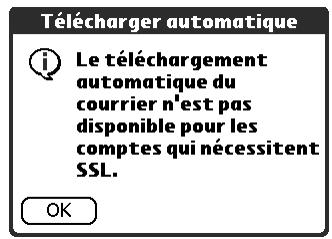 PALM TUNGSTEN T2 - Programmation d'une opération de téléchargement automatique de messages - 1
