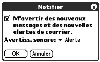 PALM TUNGSTEN T2 - Pour définir les options de notification : - 2