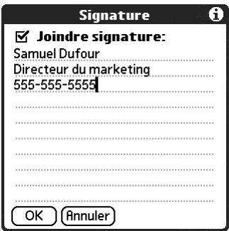 PALM TUNGSTEN T2 - Pour créer une signature personnelle : - 2