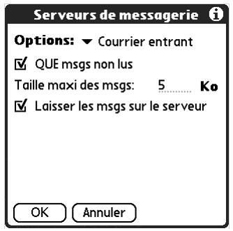 PALM TUNGSTEN T2 - Taille maximale des messages - 1
