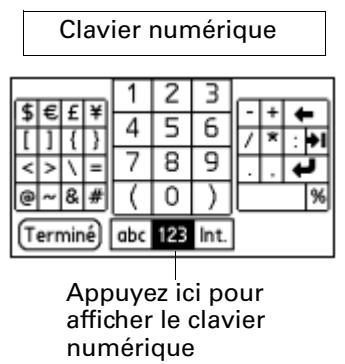 PALM TUNGSTEN T2 - Pour utiliser le clavier logiciel : - 3