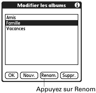 PALM TUNGSTEN T2 - Pour renommer un album : - 1