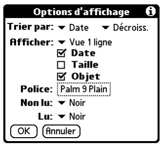 PALM TUNGSTEN T2 - Pour changer l'ordre de tri : - 4