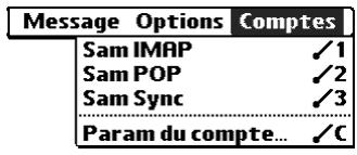 PALM TUNGSTEN T2 - Pour afficher un compte et sa boîte de réception - 1
