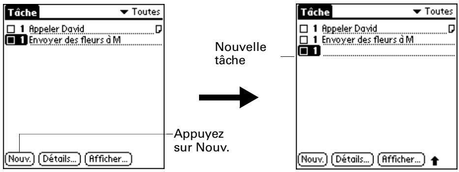 PALM TUNGSTEN T2 - Pour créer une tâche : - 1