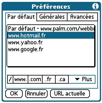 PALM TUNGSTEN T2 - Pour changer de page d'accueil : - 2