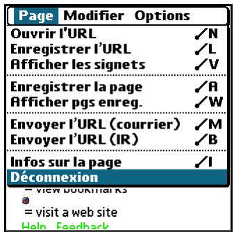PALM TUNGSTEN T2 - Pour vous déconnecter d'internet : - 1