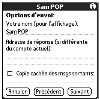 PALM TUNGSTEN T2 - Pour modifier les options d'envoi : - 1