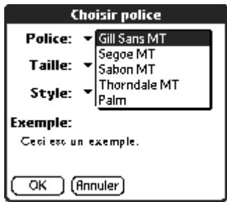 PALM TUNGSTEN T2 - Pour changer la police : - 2