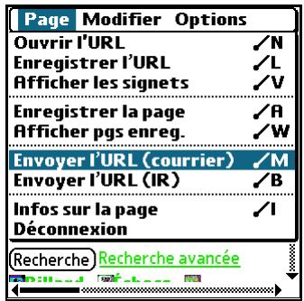 PALM TUNGSTEN T2 - Envoi d'une URL par courrier électronique - 1