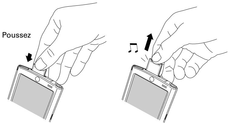 PALM TUNGSTEN T2 - Pour retirer une carte d'extension : - 1