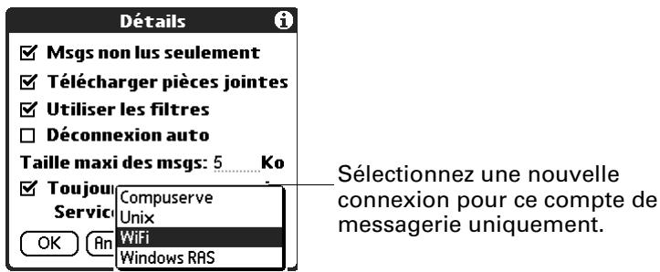PALM TUNGSTEN T2 - Sélection d'un autre service pour un compte de messagerie donné - 4