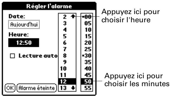 PALM TUNGSTEN T2 - Pour définir une alarme pour un mémo vocal : - 2