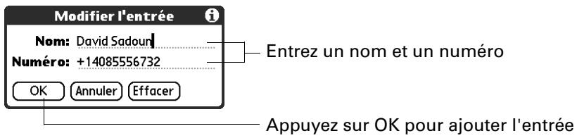 PALM TUNGSTEN T2 - Pour ajouter un numéro abrégé - 3