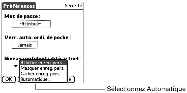PALM TUNGSTEN T2 - Pour cacher ou masquer vos enregistrements lorsque vous eteignez votre ordinateur de poche : - 6