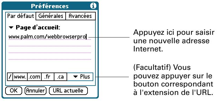 PALM TUNGSTEN T2 - Pour changer de page d'accueil : - 1