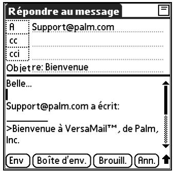 PALM TUNGSTEN T2 - Pour répondre à un message à partir de la liste des dossiers : - 3