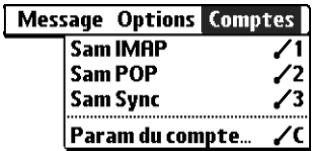 PALM TUNGSTEN T2 - Pour créer un compte de messagerie réseau : - 1