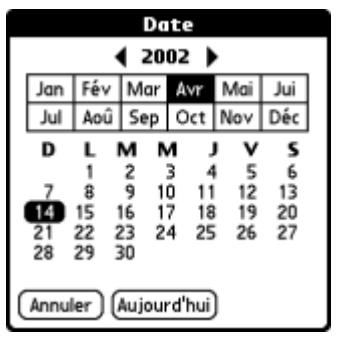 PALM TUNGSTEN T2 - Pour modifier la date d'une dépense : - 2