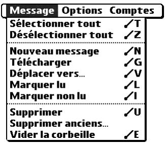 PALM TUNGSTEN T2 - Pour supprimer un ou plusieurs messages : - 2