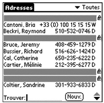 PALM TUNGSTEN T2 - Confidentialité des enregistrements - 1