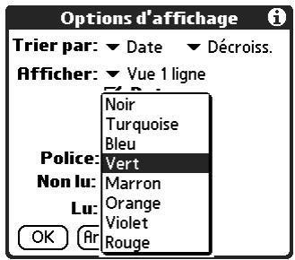 PALM TUNGSTEN T2 - Pour changer la police : - 5