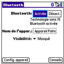PALM CENTRO - Configuration d'une connexion bluetooth pour la synchronisation - 1