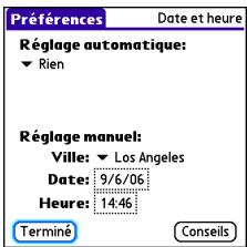 PALM CENTRO - Configuration de la date et l'heure - 1
