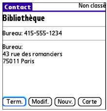 PALM CENTRO - Obtention de directions jusqu'à l'adresse d'un contact - 1
