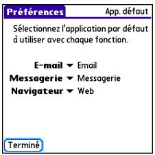 PALM CENTRO - Modification des applications par défaut - 1