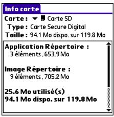 PALM CENTRO - Affichage des informations sur la carte d'extension - 1