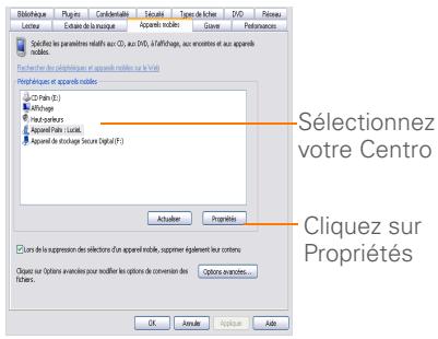 PALM CENTRO - Configuration de windows media player pour la lecture de fichiers MP3 - 1