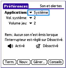 PALM CENTRO - Réglage des niveaux sonores du système - 1