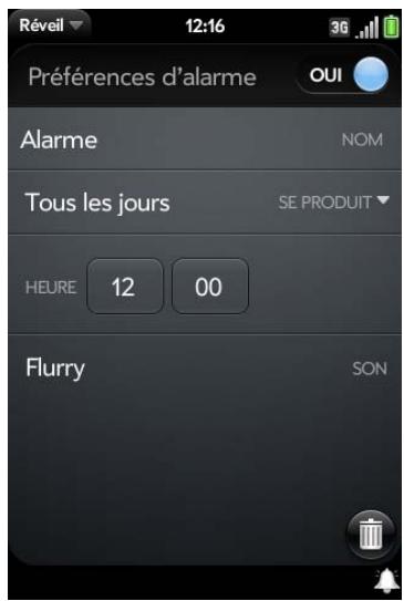 PALM PRE - Définition d'une alarme - 1