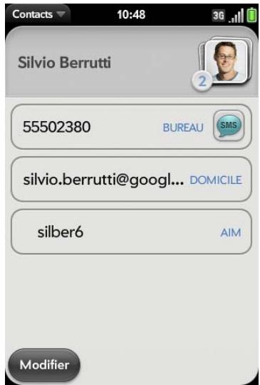 PALM PRE - Recherche de contacts - 2