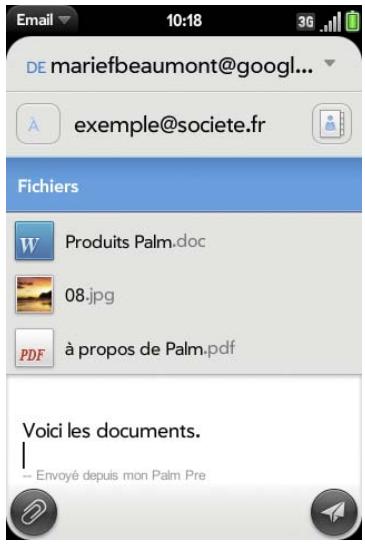 PALM PRE - Ouverture de pièces jointes à un email - 1