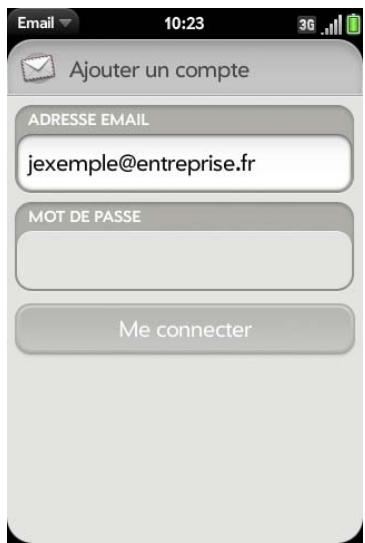 PALM PRE - Configuration de mail : microsoft exchange - 1