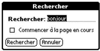 PALM TUNGSTEN 2 READER - Utilisation des commandes trouver et rechercher le suivant - 1
